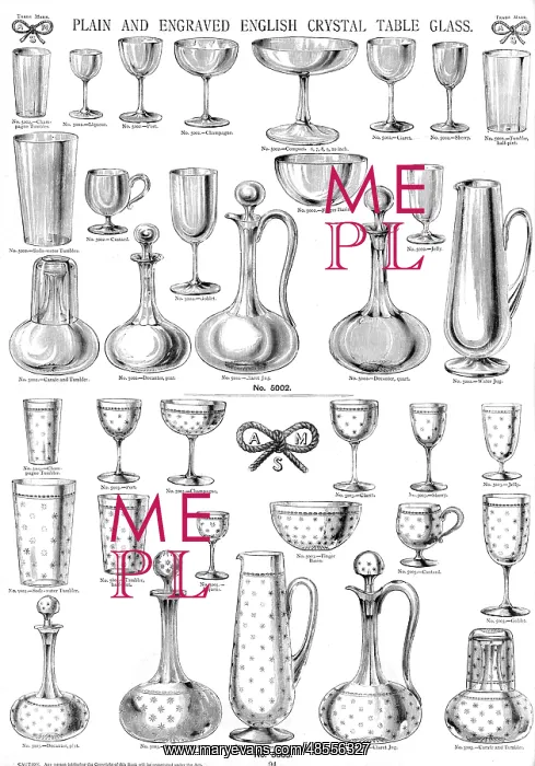 : Plain and Engraved English Crystal Table Glass, Plate 94 : Plain and Engraved English Crystal Table Glass, Plate 94