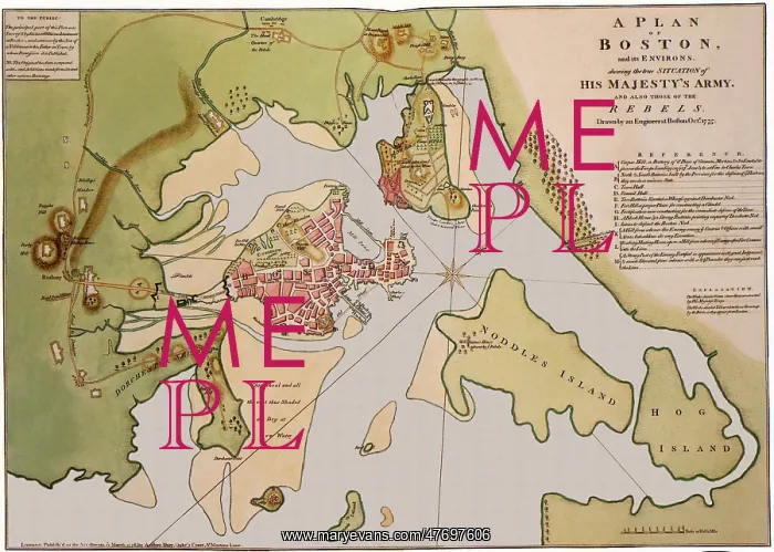  : Plan of Battle Lines of Boston - 1776