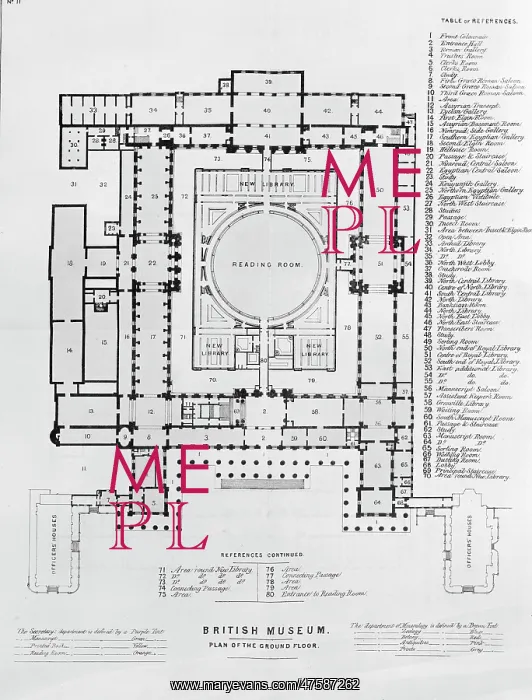 : Plan of the British Museum building in Bloomsbury : Plan of the British Museum building in Bloomsbury