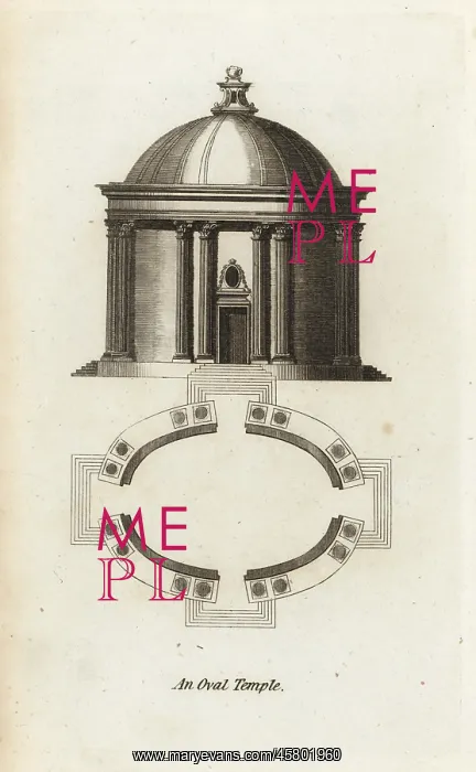 : Plan and elevation of an oval temple of ancient Rome : Plan and elevation of an oval temple of ancient Rome