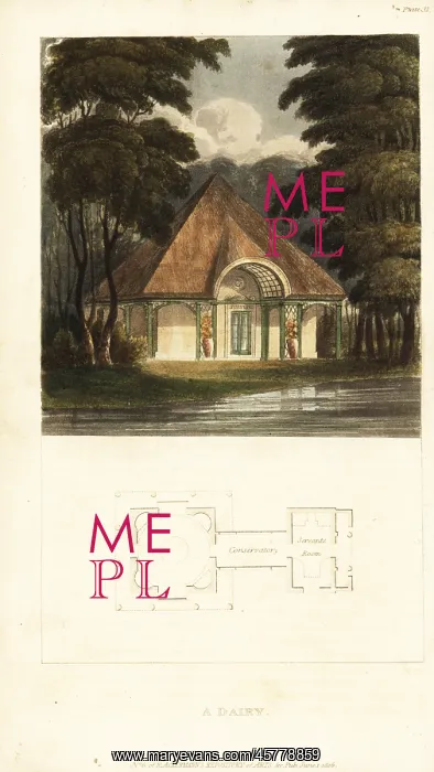 : Plan and elevation for a Regency dairy : Plan and elevation for a Regency dairy
