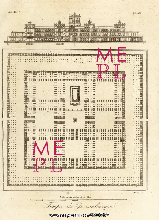 : Plan and elevation of the Second Temple in Jerusalem : Plan and elevation of the Second Temple in Jerusalem