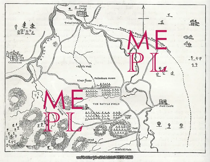 : Plan of Flodden Field, Battle of Flodden, 1513 : Plan of Flodden Field, Battle of Flodden, 1513