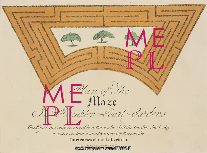 : Plan of Hampton Court Palace Maze : Plan of Hampton Court Palace Maze