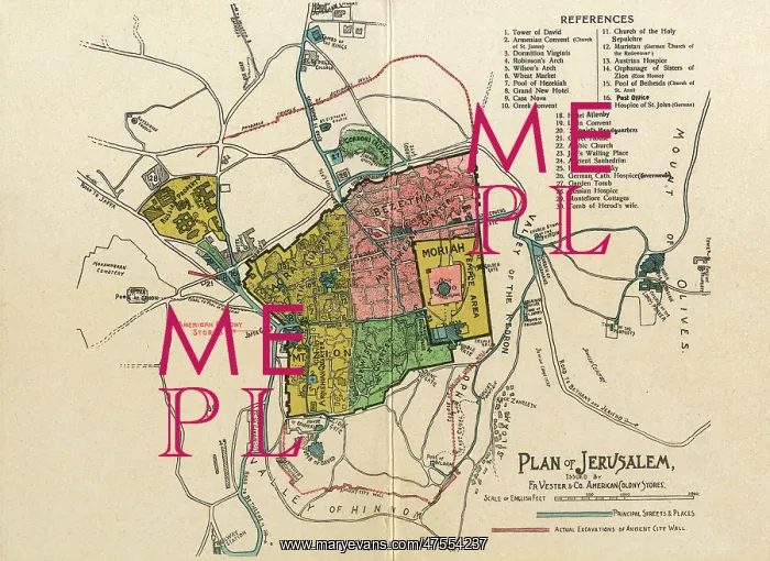 : The Plan of Jerusalem. Town map layout : The Plan of Jerusalem. Town map layout