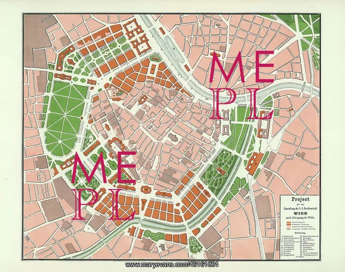 : Plan for the Ringstasse by Eduard van der Null : Plan for the Ringstasse by Eduard van der Null