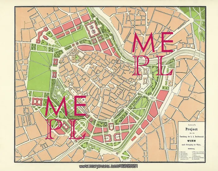 : Plan for the Ringstrasse by Peter Joseph Lenne : Plan for the Ringstrasse by Peter Joseph Lenne