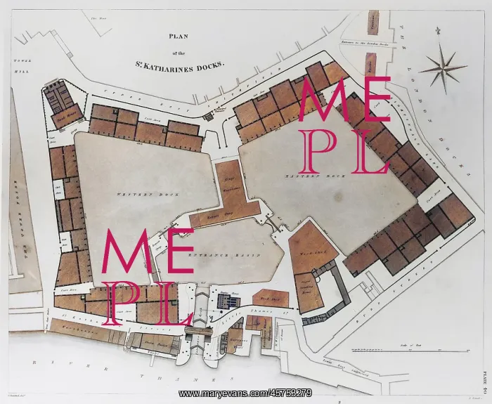 : A plan of the St. Katharines Docks in London : A plan of the St. Katharines Docks in London