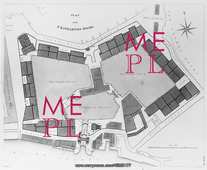 : A plan of the St. Katharines Docks in London : A plan of the St. Katharines Docks in London
