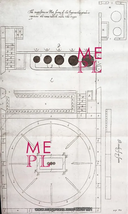 : Part of a plan for a sugar mill : Part of a plan for a sugar mill