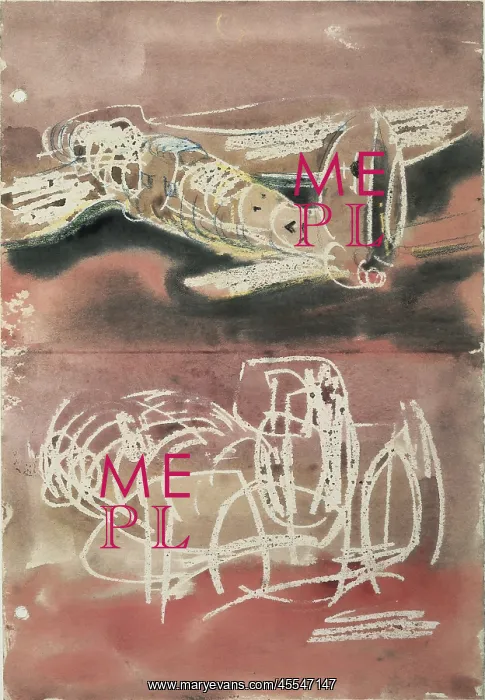 : Planes (1940). Wax drawing by Henry Moore. Drawing : Planes (1940). Wax drawing by Henry Moore. Drawing