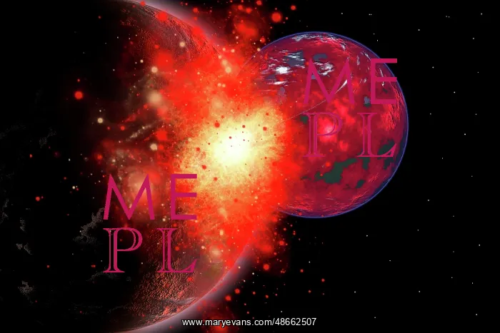 : Two planets crashing into each other : Two planets crashing into each other