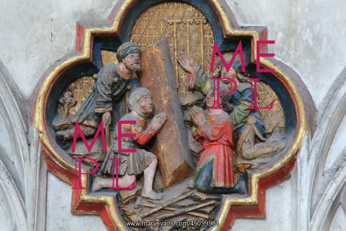 : Plaque, choir screen, Amiens Cathedral, Picardy, France : Plaque, choir screen, Amiens Cathedral, Picardy, France