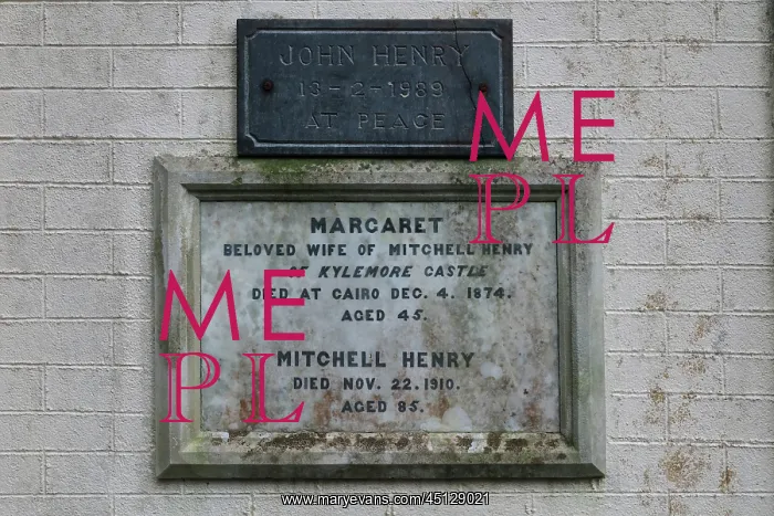  : Plaque, Mausoleum, Kylemore Abbey, County Galway, Ireland