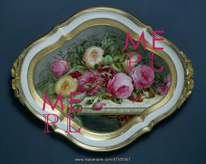 : Plaque with red and yellow roses : Plaque with red and yellow roses