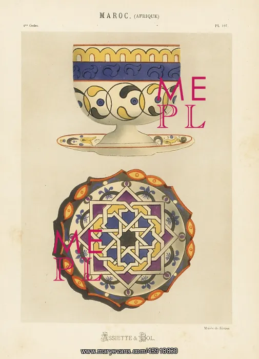 : Plate and bowl from Morocco, Africa : Plate and bowl from Morocco, Africa