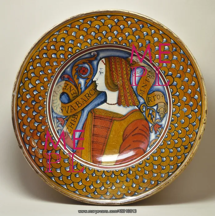 : Plate: bust of a young woman : Plate: bust of a young woman