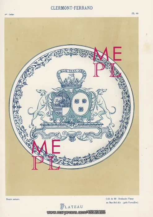 : Plate with coat of arms from Clermont-Ferrand : Plate with coat of arms from Clermont-Ferrand