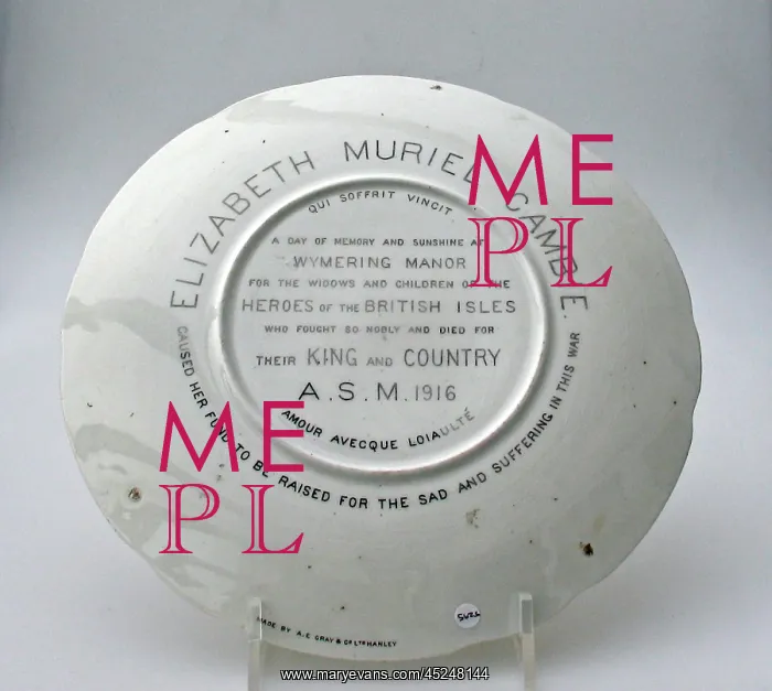 : Plate which is decorated with the flags of the Allies : Plate which is decorated with the flags of the Allies