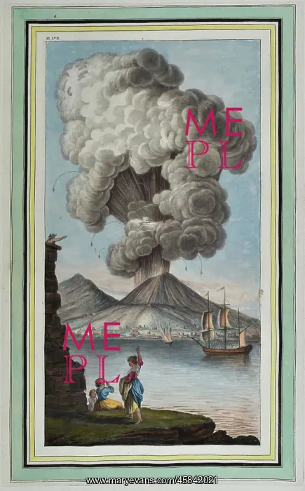 : Plate LVII: View of the eruption of Mount Vesuvius : Plate LVII: View of the eruption of Mount Vesuvius