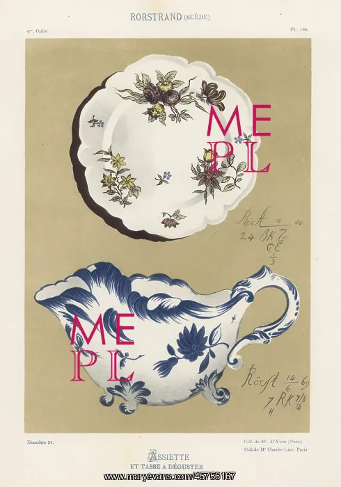 : Plate and tasting dish from Rorstrand, Sweden, 18th century : Plate and tasting dish from Rorstrand, Sweden, 18th century