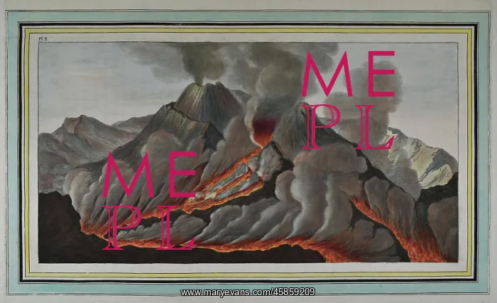 : Plate X: Interiour (sic) view of the crater of Vesuvius : Plate X: Interiour (sic) view of the crater of Vesuvius