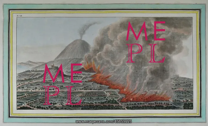 : Plate XII: View of an eruption of mount Vesuvius : Plate XII: View of an eruption of mount Vesuvius