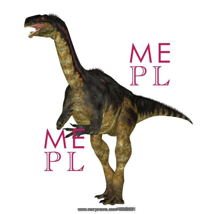 : Plateosaurus dinosaur, front view on white background : Plateosaurus dinosaur, front view on white background