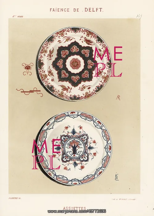 : Plates from Delft, Netherlands, 18th century : Plates from Delft, Netherlands, 18th century