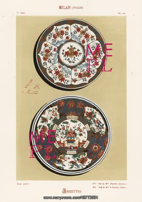 : Plates from Milan, Italy, decorated with enamel : Plates from Milan, Italy, decorated with enamel