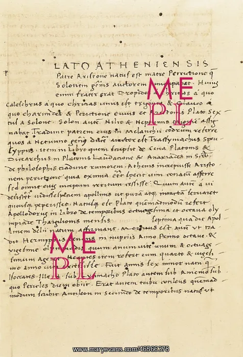 : PLATO (428-348 BC). Greek philosopher. Page of : PLATO (428-348 BC). Greek philosopher. Page of