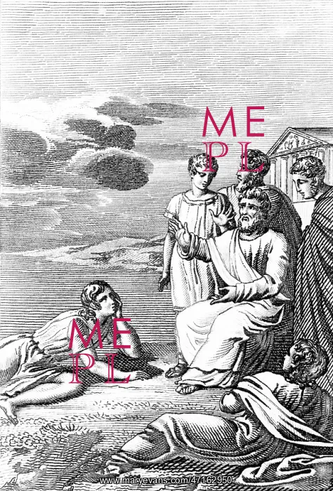 : Plato aka Aristocles, with followers : Plato aka Aristocles, with followers