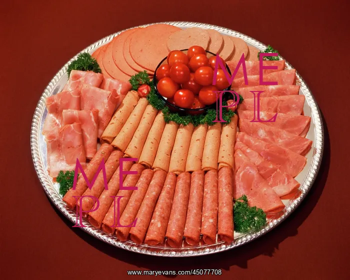 : Platter of Deli Slice Meats and Rolled Cold Cuts : Platter of Deli Slice Meats and Rolled Cold Cuts