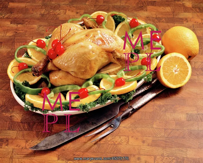 : Platter with Roast Duck on Bed of Orange Slices : Platter with Roast Duck on Bed of Orange Slices