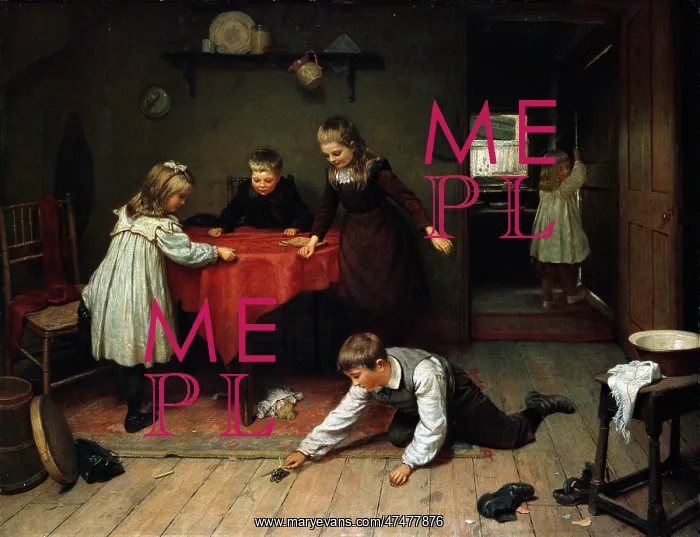 : Play Time – interior scene with five children : Play Time – interior scene with five children