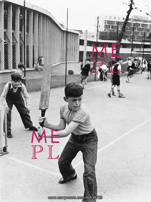 : Playground cricket at Hallfield Junior School : Playground cricket at Hallfield Junior School