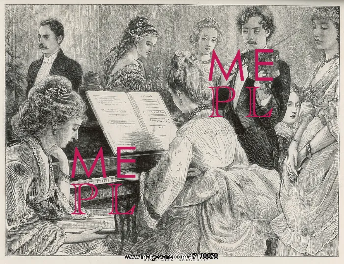 : Playing piano at a party at home : Playing piano at a party at home