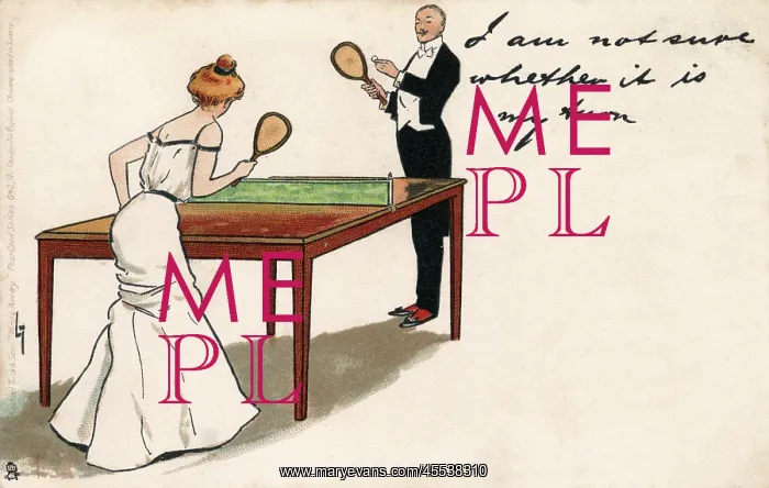 : Playing Table Tennis - Edwardian - Etiquette : Playing Table Tennis - Edwardian - Etiquette