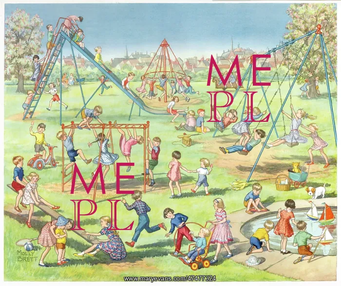 : Playtime - children playing on swings, etc : Playtime - children playing on swings, etc