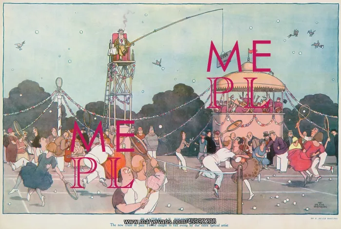 : Playtime at Wimbledon by William Heath Robinson : Playtime at Wimbledon by William Heath Robinson