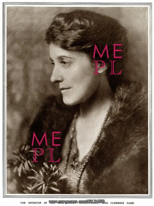 : Playwright Clemence Dane 1921 : Playwright Clemence Dane 1921