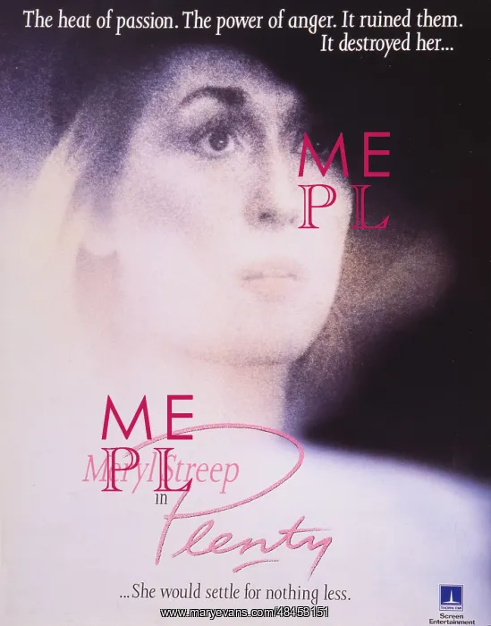 : PLENTY (UK / US 1985) POSTER : PLENTY (UK / US 1985) POSTER