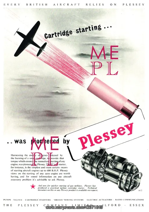 : Plessey Aircraft Engine Cartridge Starters : Plessey Aircraft Engine Cartridge Starters