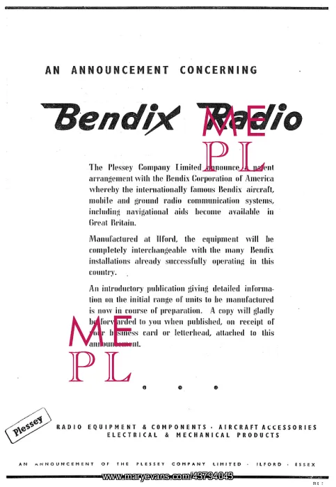  : Plessey Bendix