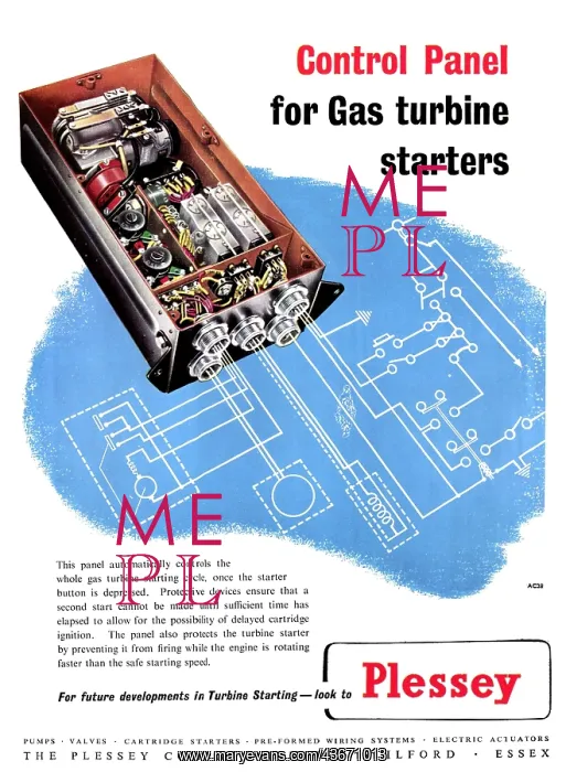 : Plessey Control Panel For Gas Turbine Starters : Plessey Control Panel For Gas Turbine Starters