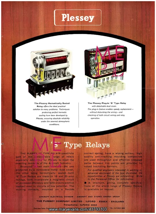 : Plessey Electrical Components. Plessey Relays : Plessey Electrical Components. Plessey Relays
