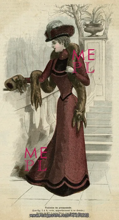 : Plum Coloured Dress 1899 : Plum Coloured Dress 1899