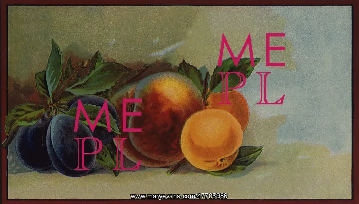  : Plums, Peach on Label