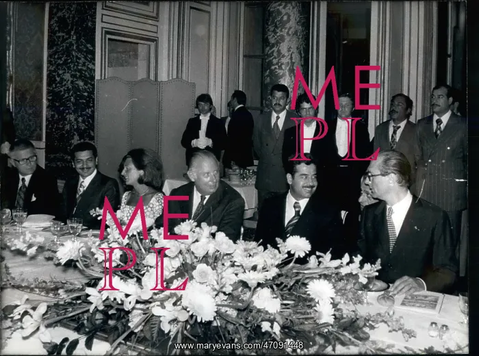 : PM Jacques Chirac and Saddam Hussein of Iraq, Paris : PM Jacques Chirac and Saddam Hussein of Iraq, Paris
