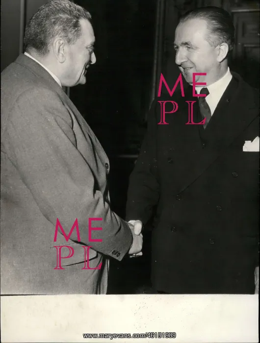 : PM Joseph Laniel and Giuseppe Pella of Italy : PM Joseph Laniel and Giuseppe Pella of Italy